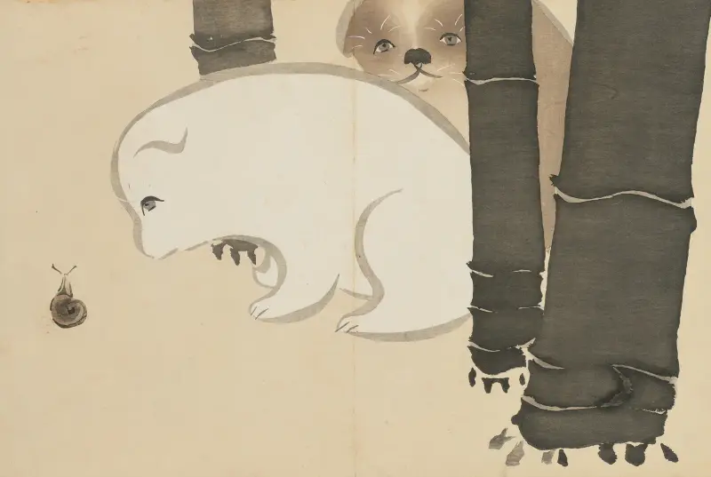 Valpar (Enokoro) av Kamisaka Sekka
