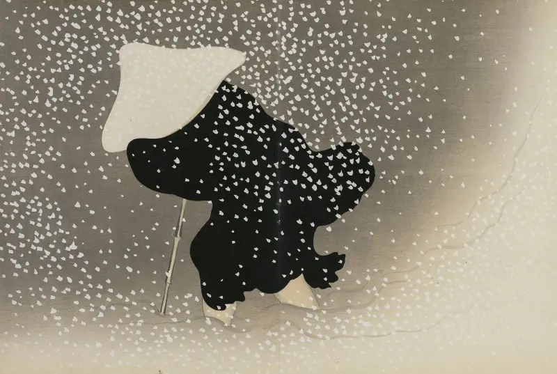 Virvlande snö (Tomoe no yuki) av Kamisaka Sekka