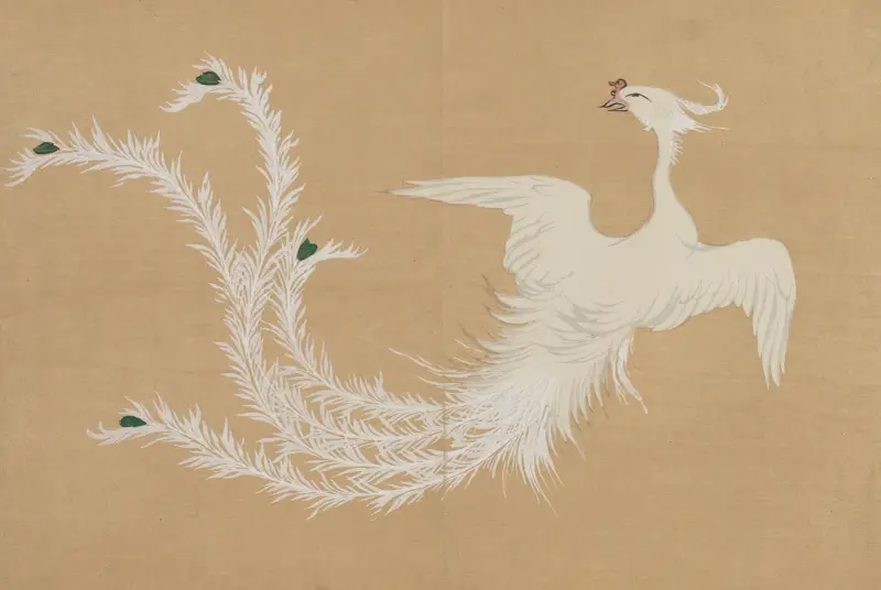 Vit fenix (Hakuho) av Kamisaka Sekka