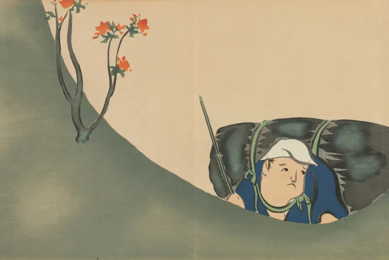Woodcutter (Shomu) av Kamisaka Sekka