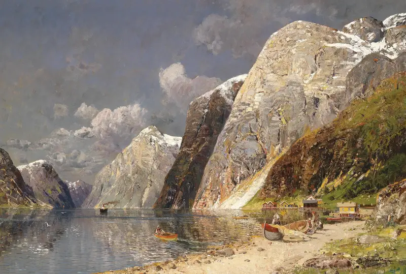 Grosse Fjordlandschaft av Karl Kaufmann