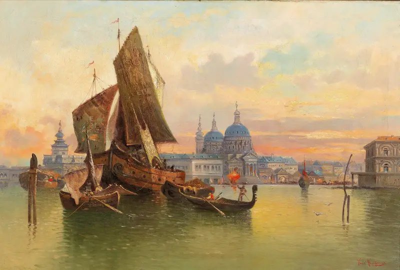 Partie In Venedig av Karl Kaufmann