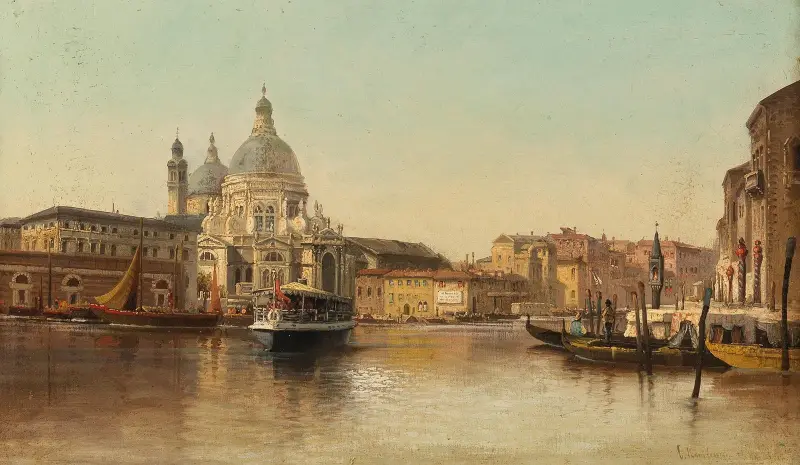 Venedig, Canal Grande med utsikt mot Santa Maria della Salute av Karl Kaufmann