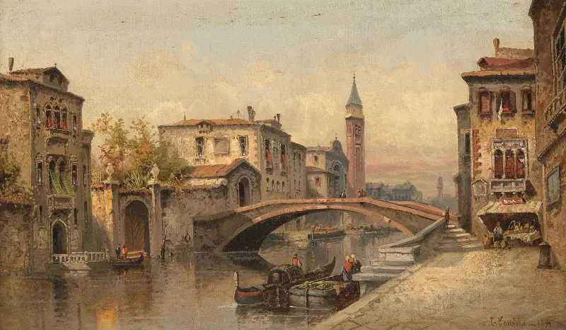 Venedig, Kanalmotiv av Karl Kaufmann