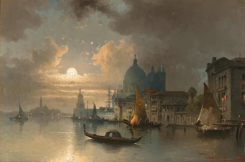 Venice, a Moonlit Night in the Bacino av Karl Kaufmann
