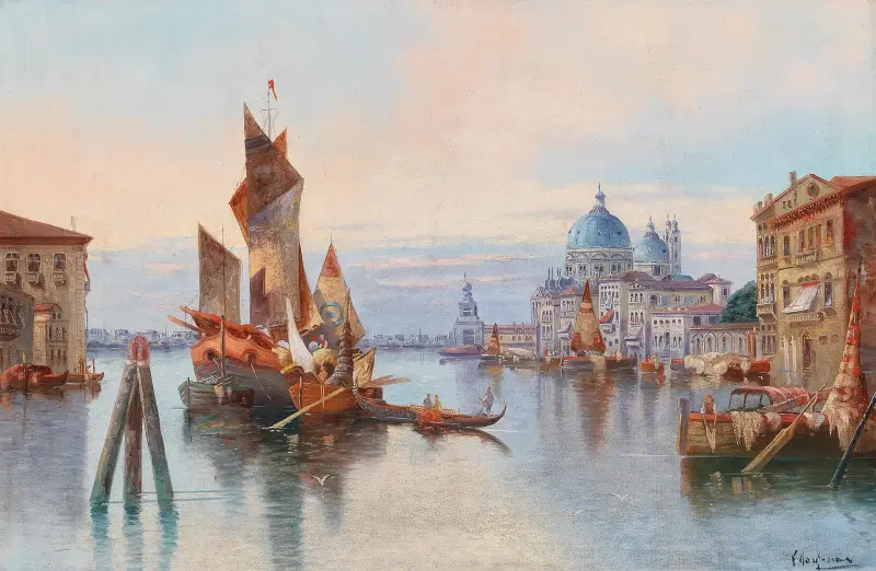 Venedig, vy mot Santa Maria della Salute av Karl Kaufmann