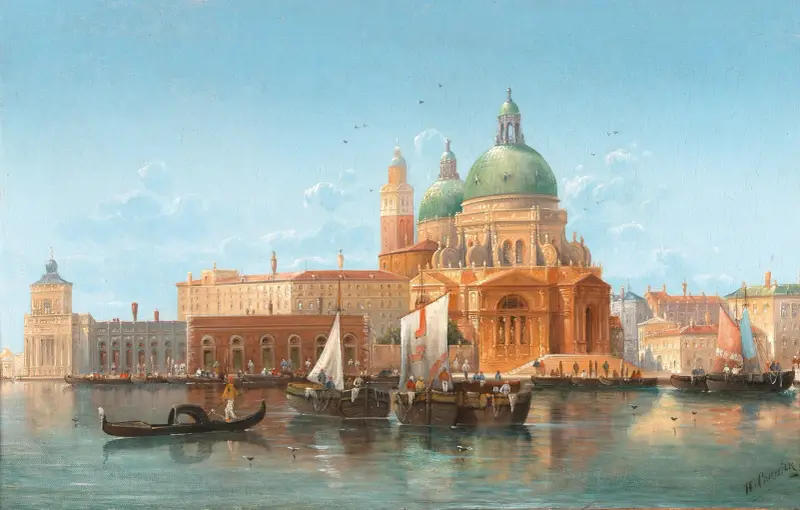 Venice, a View of the Punta della Dogana av Karl Kaufmann