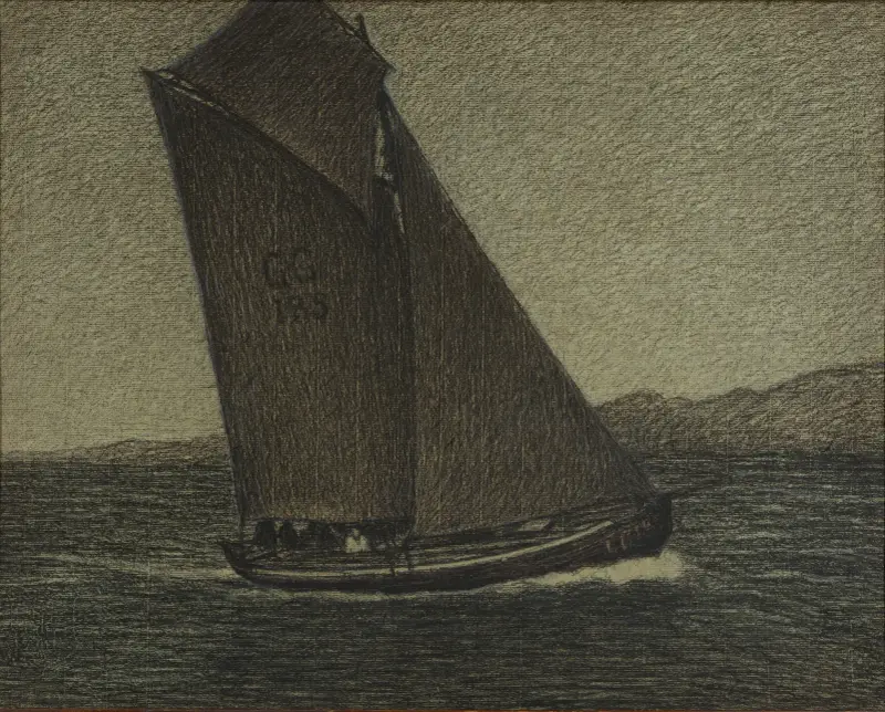 Fiskebåt som kryssar av Karl Nordström