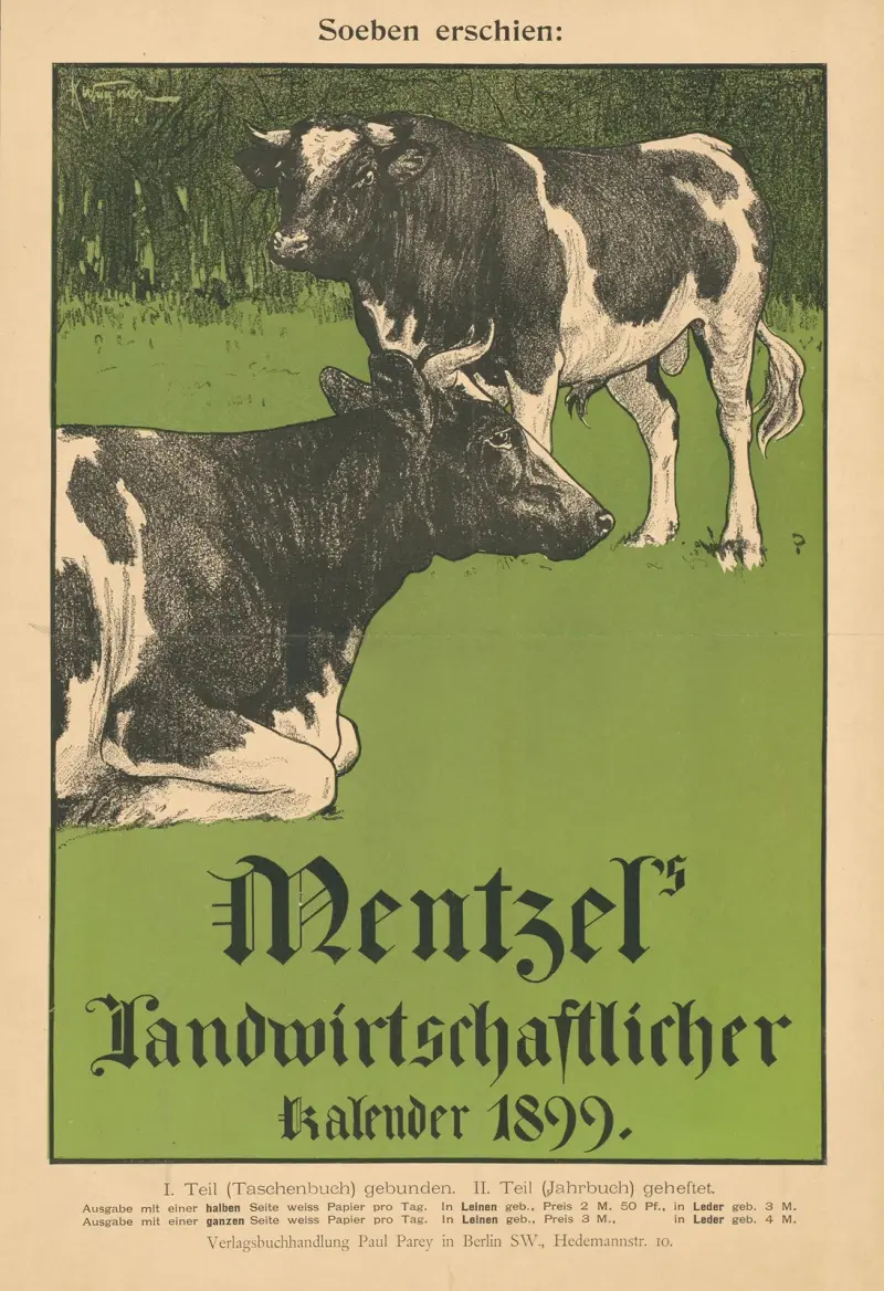 Just utkommen; Mentzels lantbrukskalender 1899 av Karl Wagner