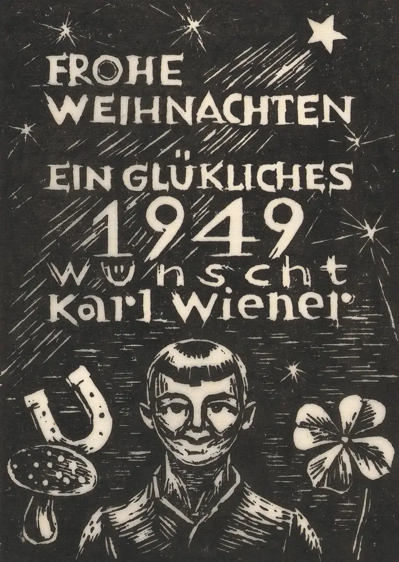 God jul och ett lyckligt 1949 önskas av Karl Wiener