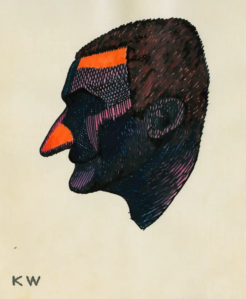 Huvudstudie, ur; 'Profil', 10 blad, Graz II av Karl Wiener