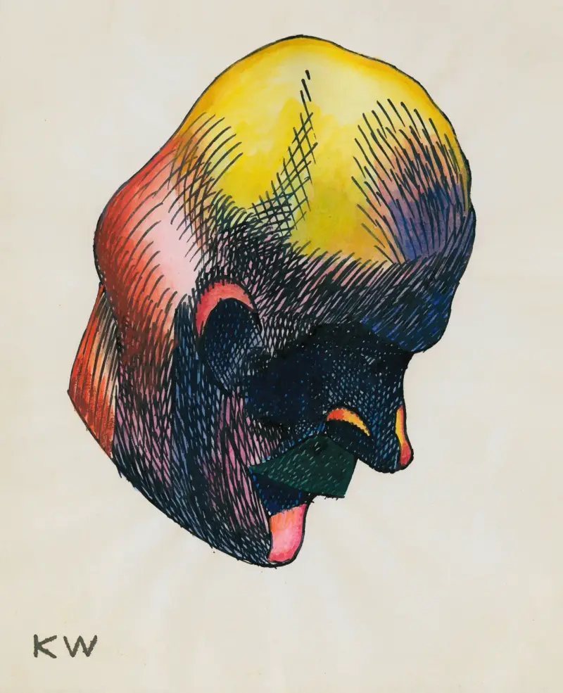 Huvudstudie, ur; 'Profil', 10 blad, Graz IX av Karl Wiener