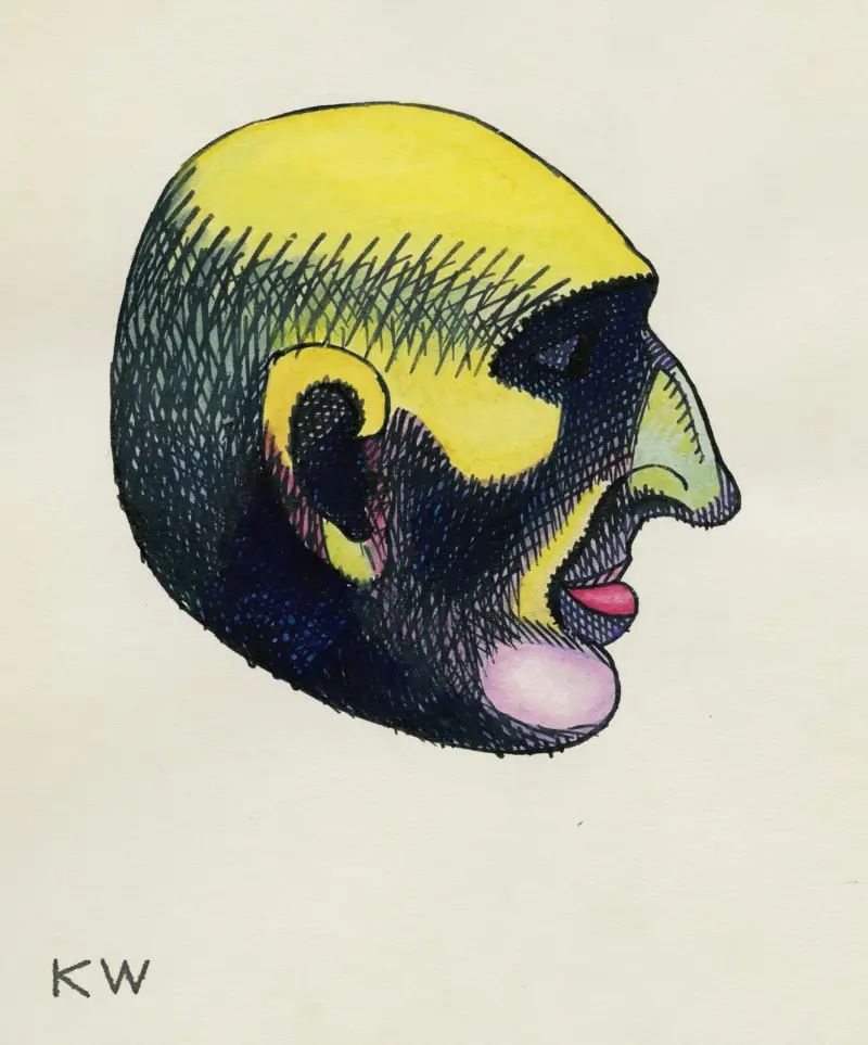 Huvudstudie, ur; 'Profil', 10 blad, Graz V av Karl Wiener