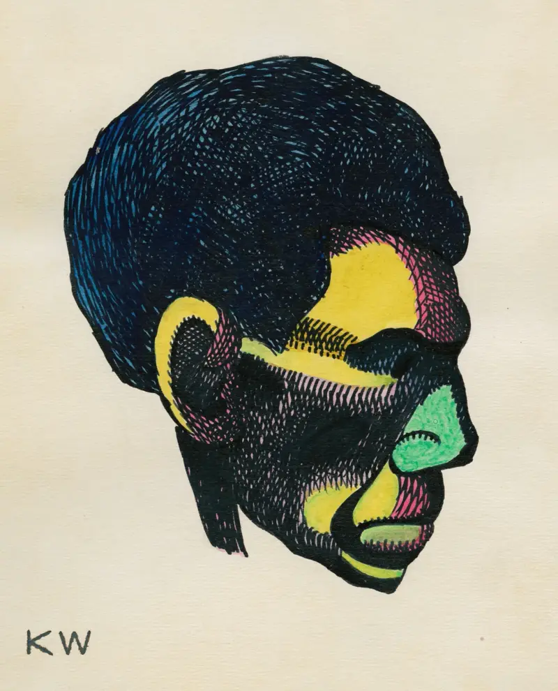 Huvudstudie, ur 'Profil', 10 blad, Graz VI av Karl Wiener