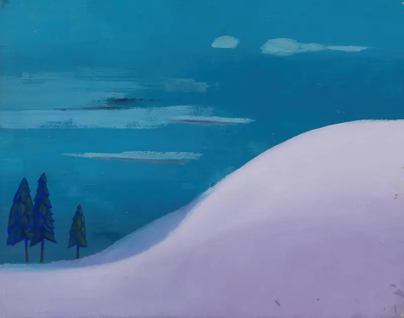 Landschaft in Blau-Lila av Karl Wiener