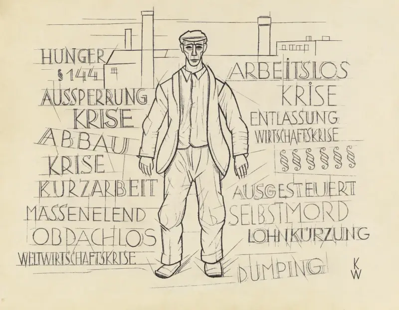 Ohne Titel (Hunger, Weltwirtschaftskrise, Arbeitslos, …) av Karl Wiener