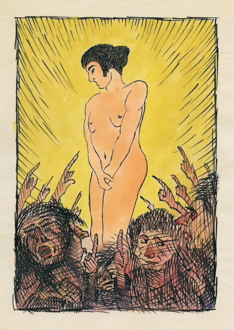 Ohne Titel (nackte Frauenfigur) av Karl Wiener