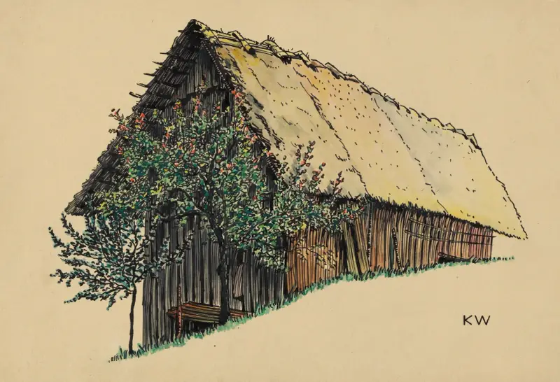 Ohne Titel (Holzscheune) av Karl Wiener