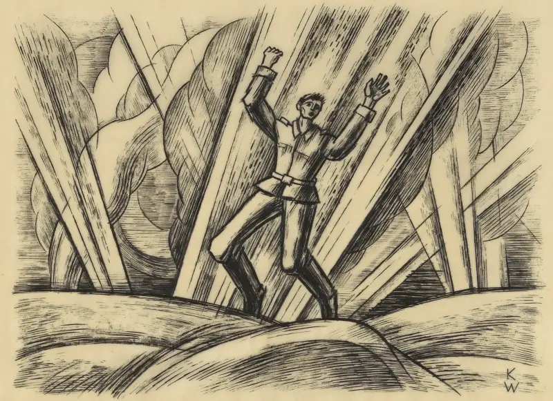 Wofür (Soldat in Minenfeld) av Karl Wiener
