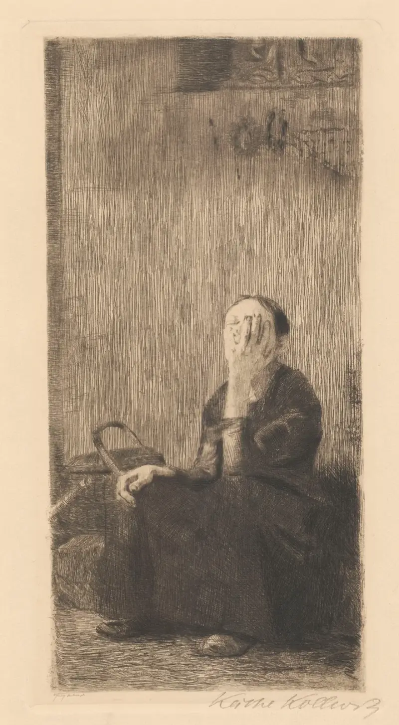 An der Kirchenmauer, 1918 von Käthe Kollwitz