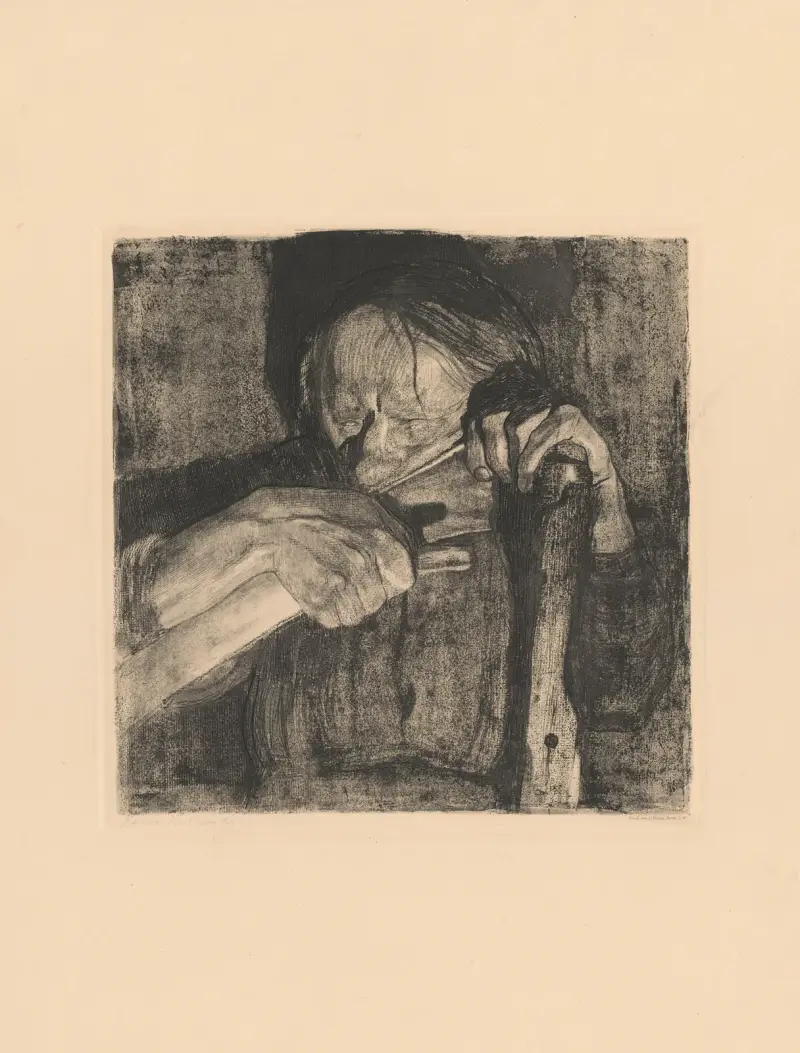 Beim Dengeln von Käthe Kollwitz
