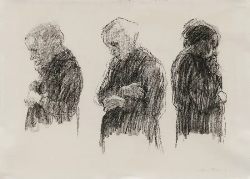 Drei Studien einer Arbeiterfrau av Käthe Kollwitz