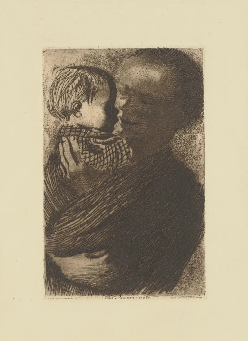 Matka z dzieckiem na ręku, 1910, Käthe Kollwitz