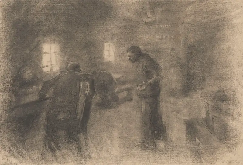 Výjev v hospodě, Käthe Kollwitz