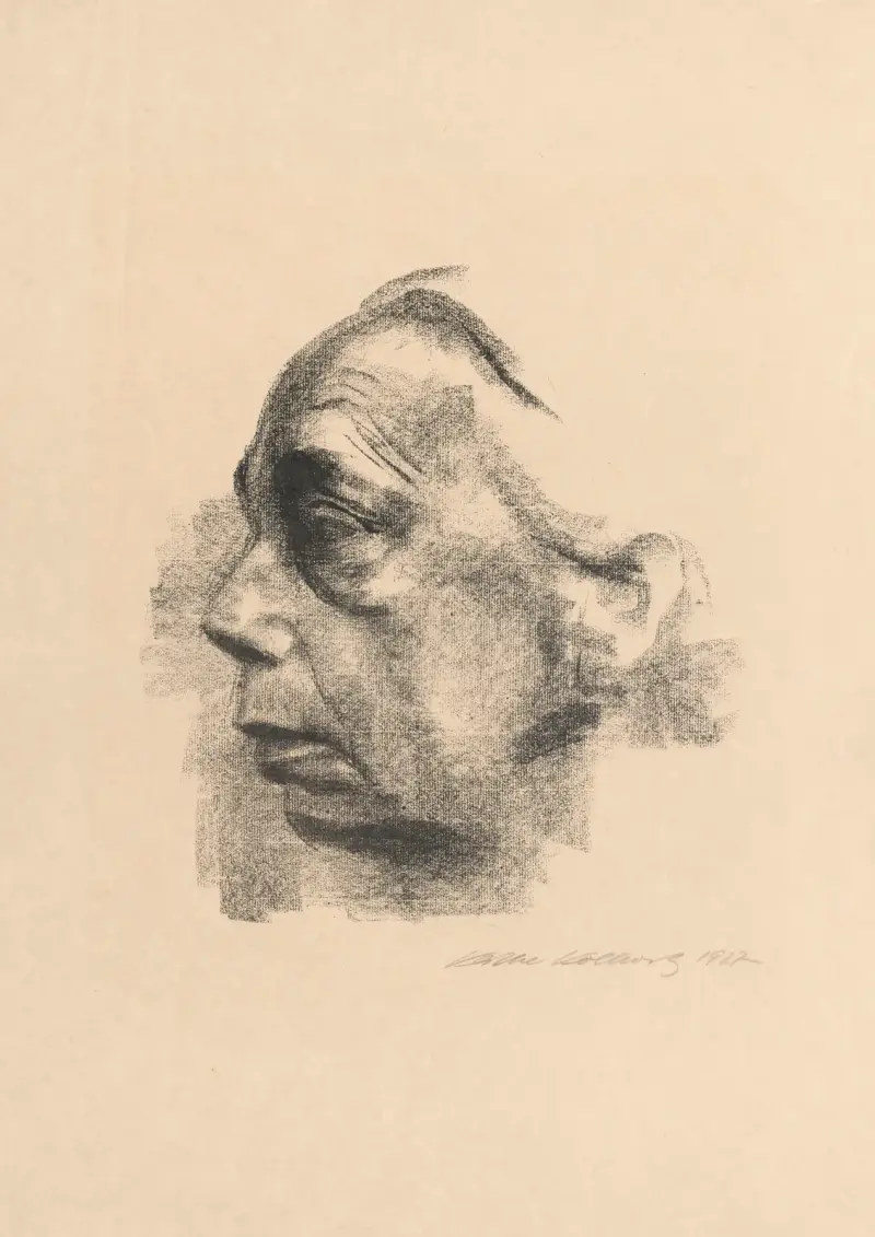 Selbstbildnis im profil av Käthe Kollwitz