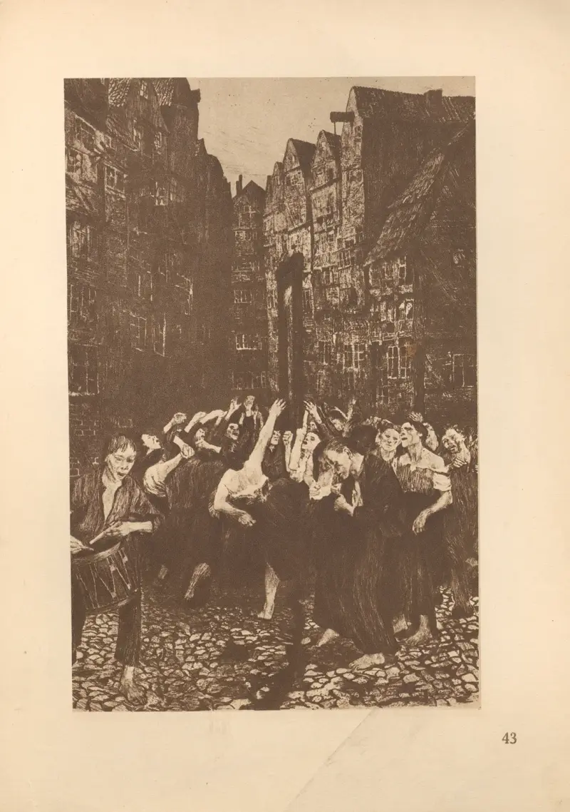 Tanz um die Guillotine, 1925 – nr 1 av Käthe Kollwitz
