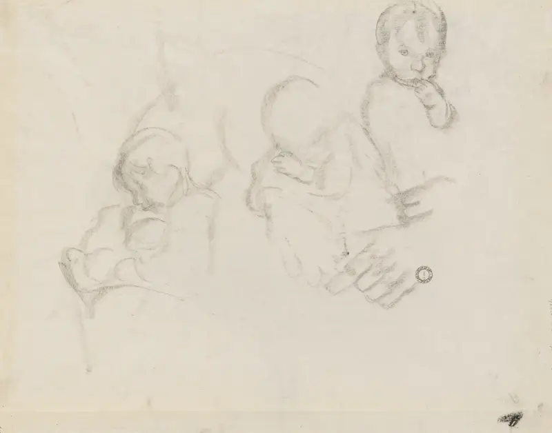 Three Studies of a Child av Käthe Kollwitz