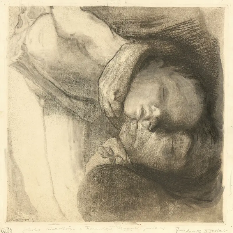 Tod, Frau und Kind av Käthe Kollwitz