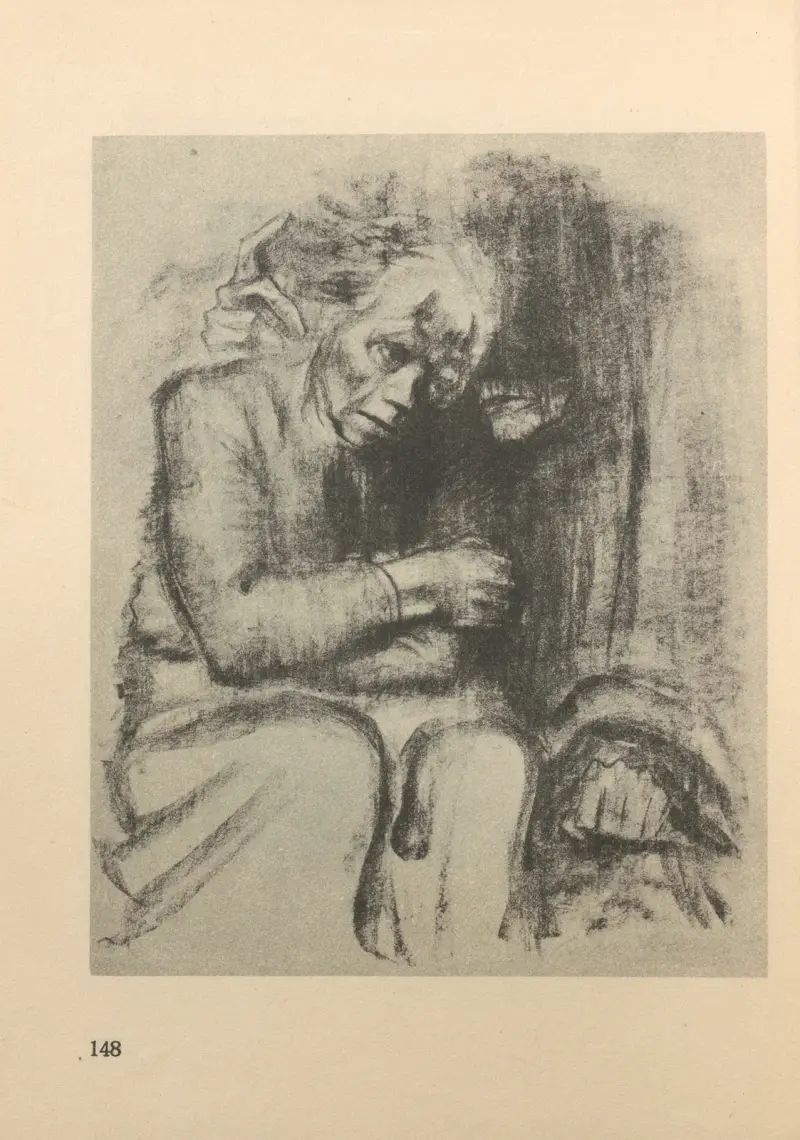 Zu ‘Tod’ gehörig, 1925 – nr 3 av Käthe Kollwitz