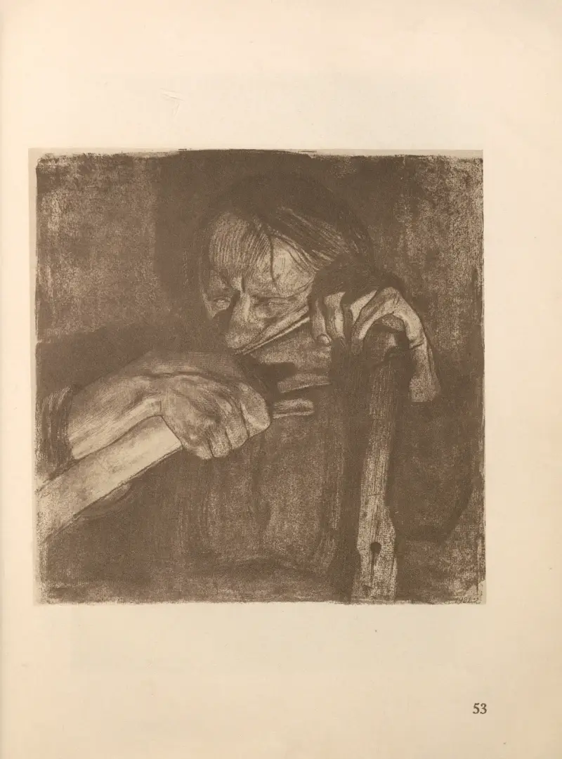 Zum ’Bauernkrieg’ gehörig, 1925 – nr 3 av Käthe Kollwitz