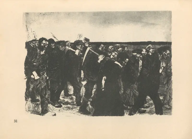 Zum ’Weberaufstand’ gehörig, 1925 – nr 3 av Käthe Kollwitz