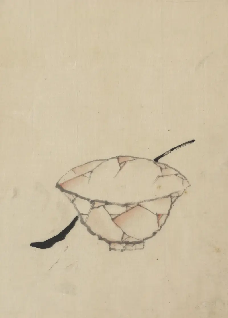 En skål med en sked av Katsushika Hokusai