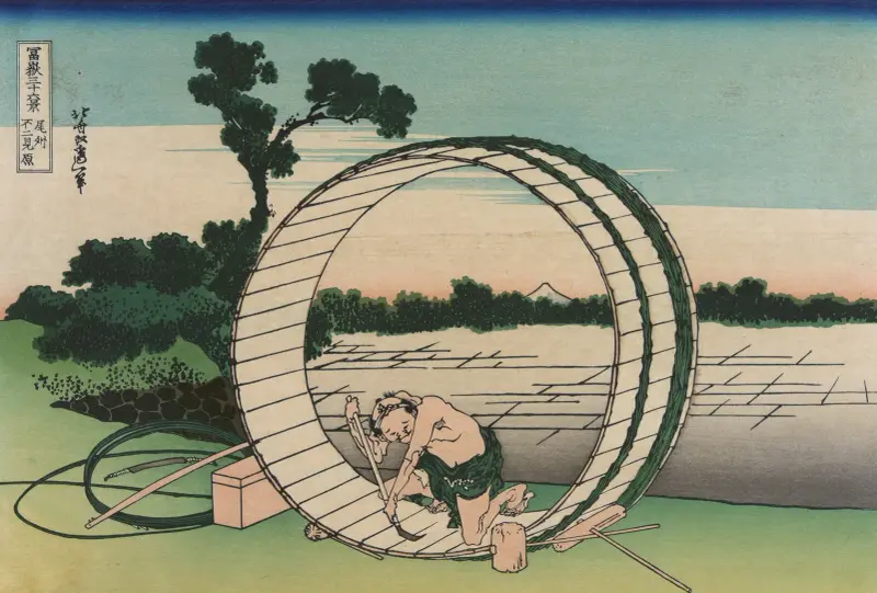 Fujimigahara in Bishū von Katsushika Hokusai