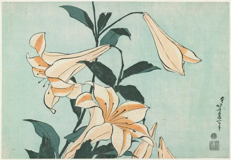 Lilies av Katsushika Hokusai