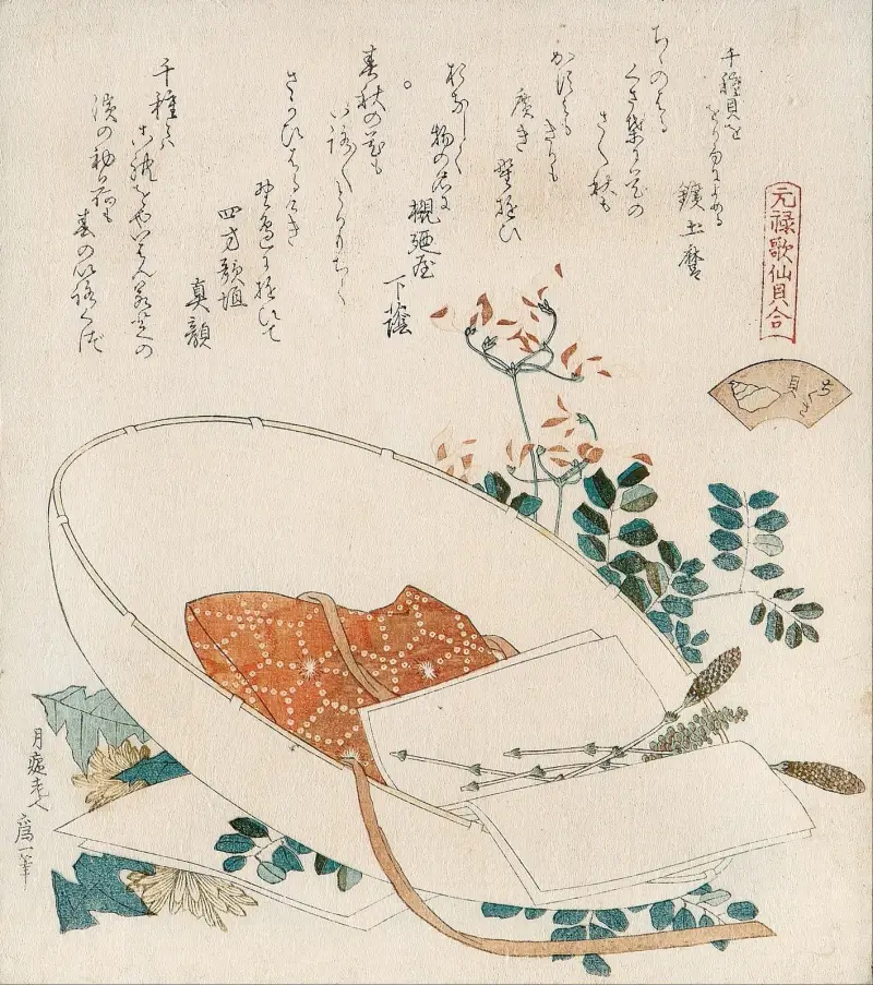 Myriad grasses shell (Chigusagai) av Katsushika Hokusai