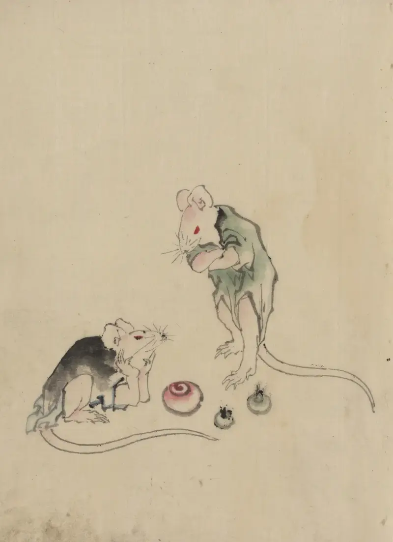 Zwei Mäuse von Katsushika Hokusai