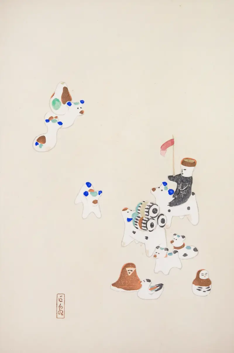 Kyosens samlade illustrationer av japanska leksaker, plansch 046 av Kawasaki Kyosen