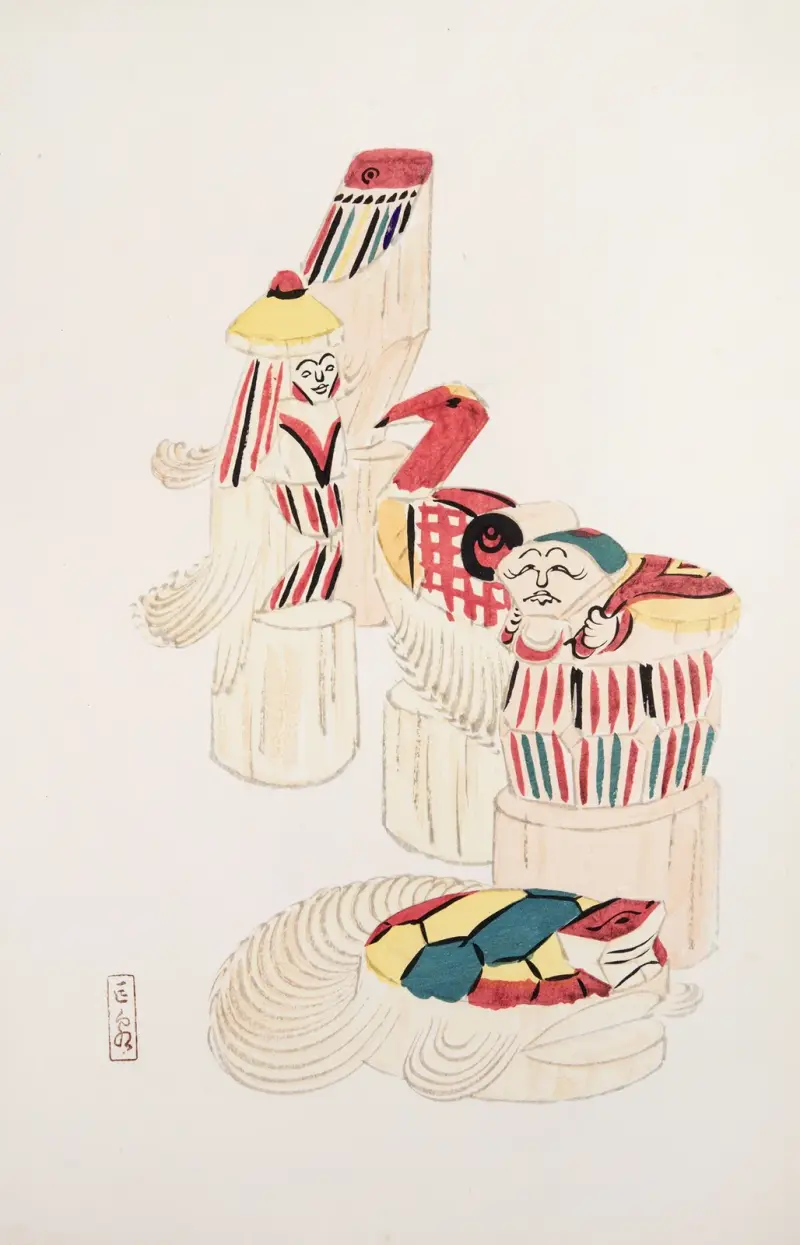 Kyosens gesammelte Illustrationen japanischer Spielzeuge Taf. 052 von Kawasaki Kyosen