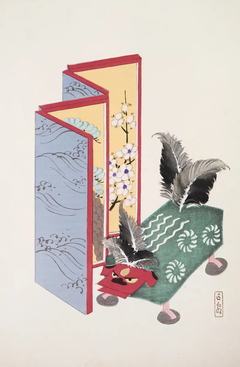 Kyosens gesammelte Illustrationen japanischer Spielzeuge Taf. 089 von Kawasaki Kyosen