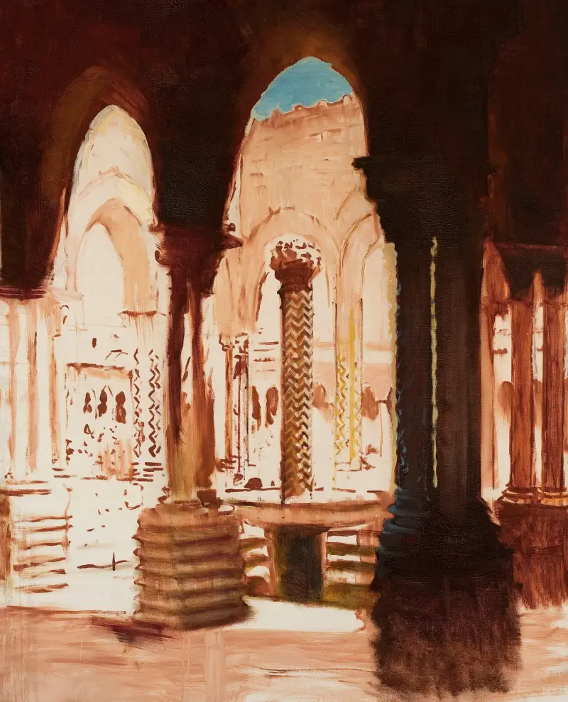 Monastery courtyard in Monreale-Palermo av Kazimierz Stabrowski