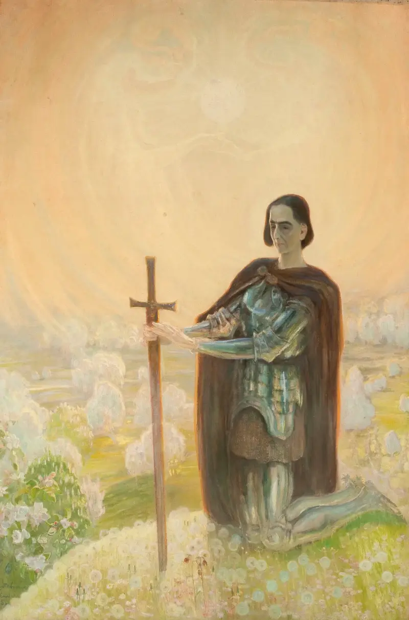 Prayer at the battle field av Kazimierz Stabrowski