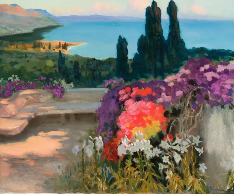 Southern landscape – Taormina av Kazimierz Stabrowski