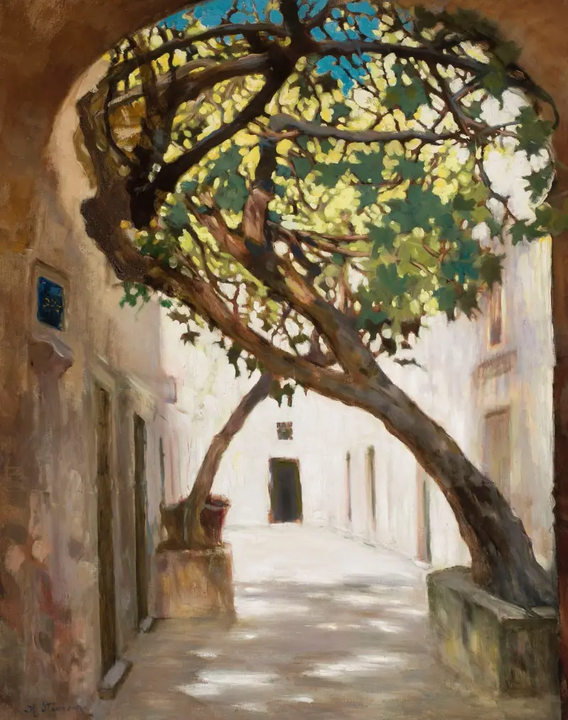 Street in Sarajevo av Kazimierz Stabrowski