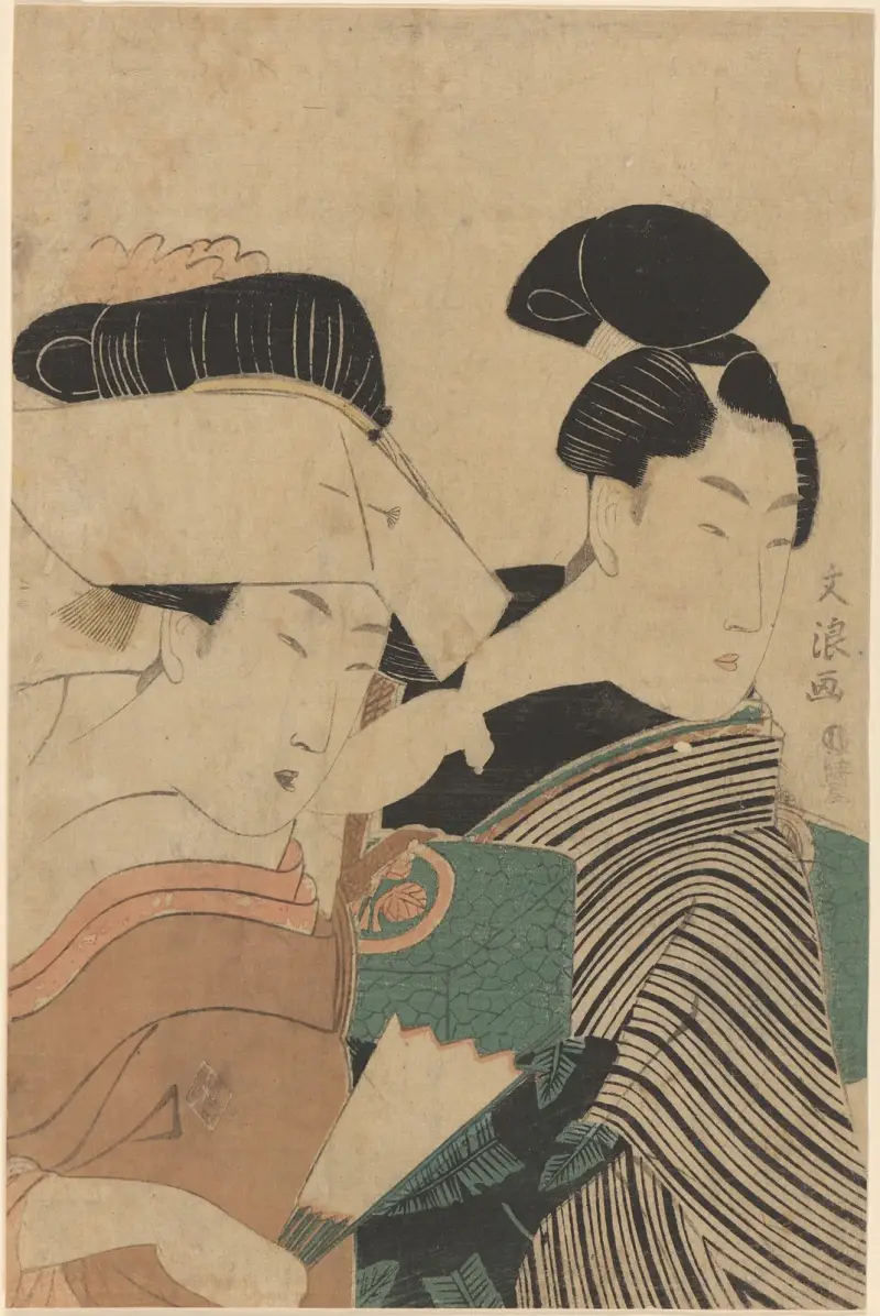 Liebende in Halbfigur von Keisai Eisen