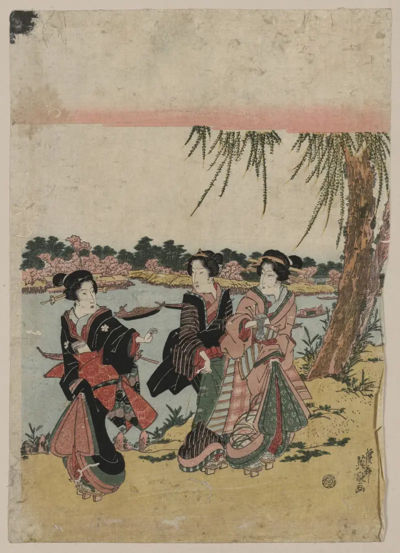 Mimeguri no hanami av Keisai Eisen