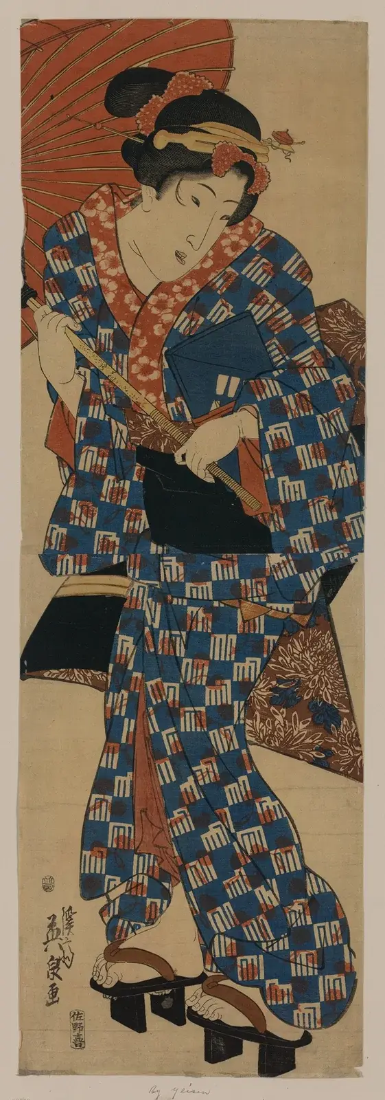 Ein Mädchen auf dem Weg zum Nagauta-Unterricht von Keisai Eisen